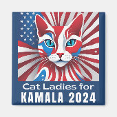 Aimant Dames de chat pour Kamala 2024 Démocrate (Devant)