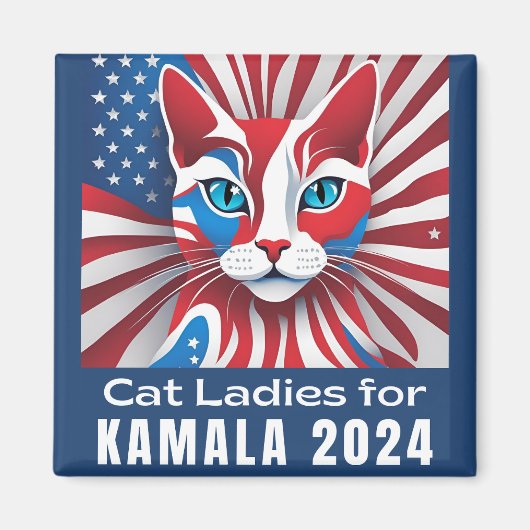 Aimant Dames de chat pour Kamala 2024 Démocrate (Devant)