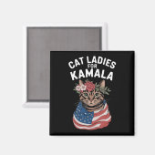 Aimant Dames De Chat Pour Kamala Élection De Chat Lady Ha (Recto/Verso)