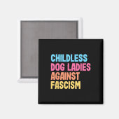 Aimant Dames de chiens contre le fascisme Kamala Harris (Recto/Verso)