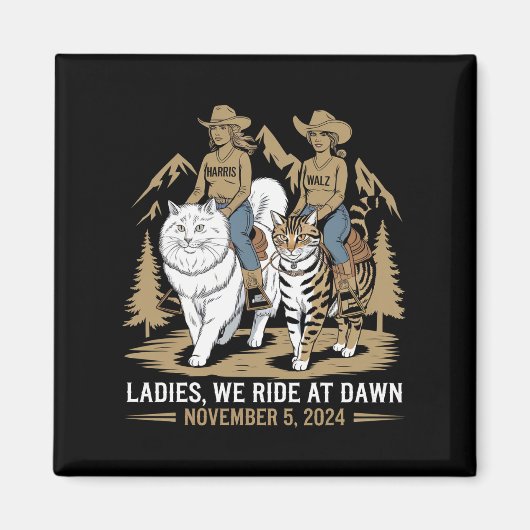 Aimant Dames Nous Roulons À Dawn Kamala Harris Walz Chat (Devant)