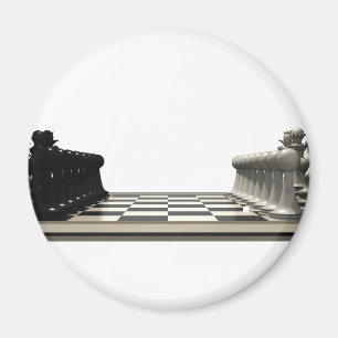Aimant Damier avec pièces d'échecs :