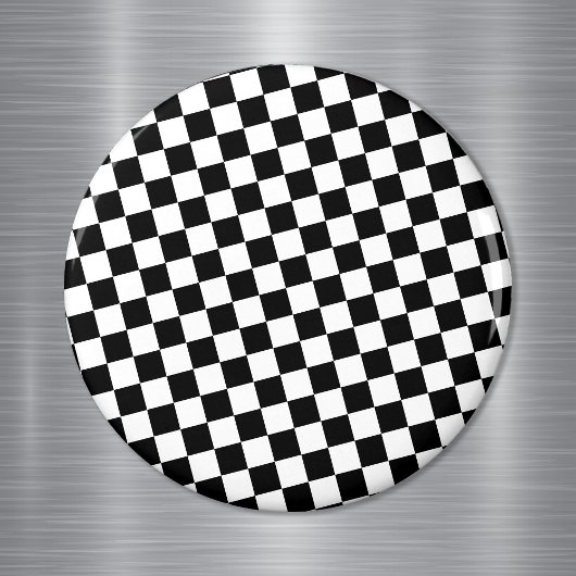 Aimant Damier noir et blanc