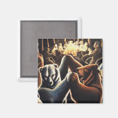 Aimant Dancing Bears Frigo Magent Party Animal Art Cadeau (Recto/Verso)