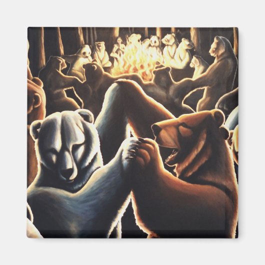 Aimant Dancing Bears Frigo Magent Party Animal Art Cadeau (Devant)