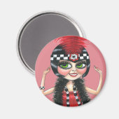 Aimant Dancing Flapper Girl Roaring Vingt ans (Recto/Verso)