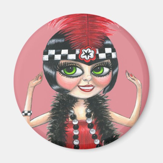 Aimant Dancing Flapper Girl Roaring Vingt ans (Devant)