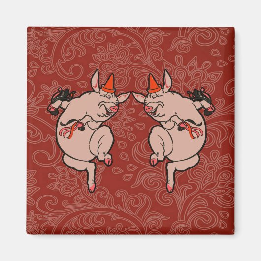 Aimant Dancing Pig Antique Cute Danseuse (Devant)