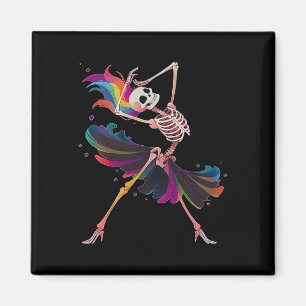 Aimant Dancing Skeleton arc en ciel Ballerina Halloween