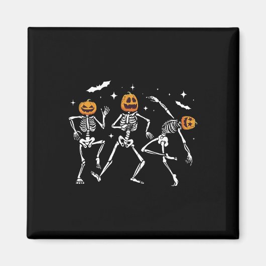 Aimant Dancing Skeleton Citrouille Halloween (Devant)