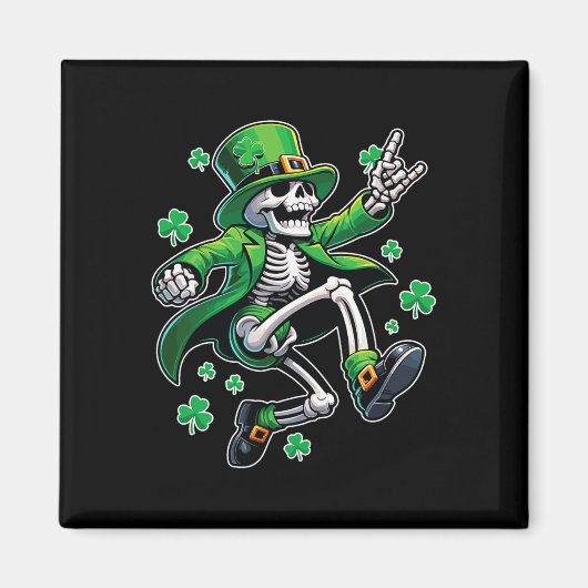 Aimant Dancing Skeleton Leprechaun St. Patrick's Day (Devant)