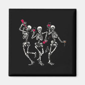 Aimant Dancing Skeletons Drinking Wine Lover Funny Hallow (Devant)