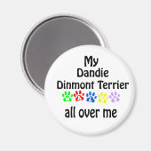 Aimant Dandie Dinmont Terrier Walks Design (Recto/Verso)