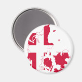 Aimant Danemark Carte Drapeau DK (Recto/Verso)