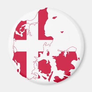 Aimant Danemark Carte Drapeau DK