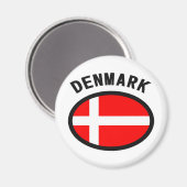 Aimant Danemark Drapeau Design Cool! (Recto/Verso)