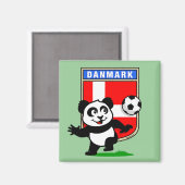 Aimant Danemark Soccer Panda (Recto/Verso)