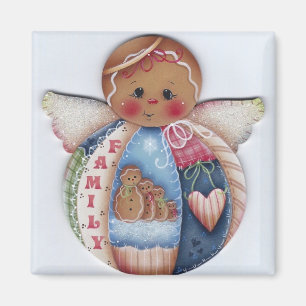 Aimant d'ange de famille de pain d'épice
