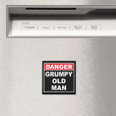 Aimant Danger : Grumpy Old Man - Drôle Gag Joke Gift (In Situ (Lave-vaisselle))