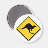 Aimant danger kangourou en australie (Recto/Verso)