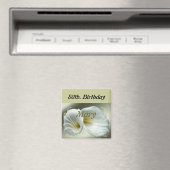 Aimant d'anniversaire avec design de nénuphar blan (In Situ (Lave-vaisselle))