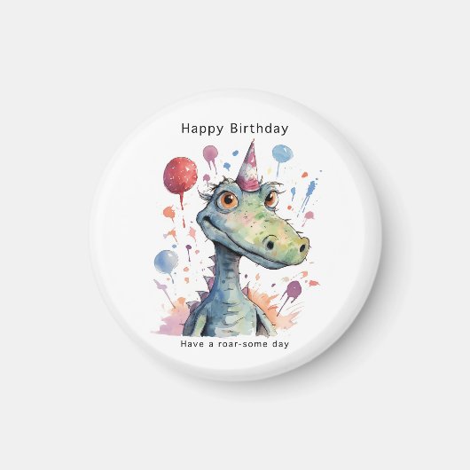 Aimant d'anniversaire dinosaure, anniversaire roar (Devant)