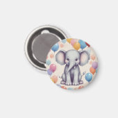 Aimant d'anniversaire Eléphant mignon (Recto/Verso)