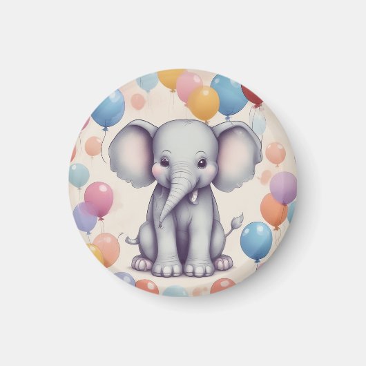 Aimant d'anniversaire Eléphant mignon (Devant)