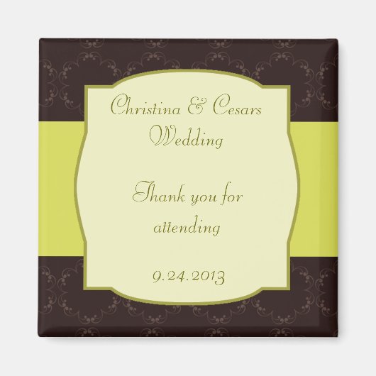 Aimant d'annonce 2"x2" Light/Olive Green Chande (Devant)