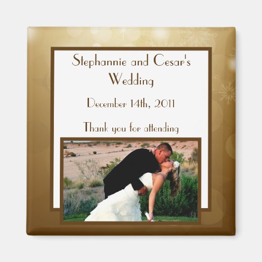 Aimant d'annonce 2"x2" Noël Flou Cuivre (Devant)