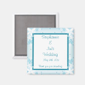Aimant d'annonce 5x5 cm Fleurs bleues (Recto/Verso)