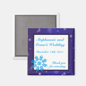 Aimant d'annonce 5x5 cm Flocons de neige blancs (Recto/Verso)