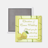 Aimant d'annonce 5x5 cm Vert citron avec tourbillo (Recto/Verso)