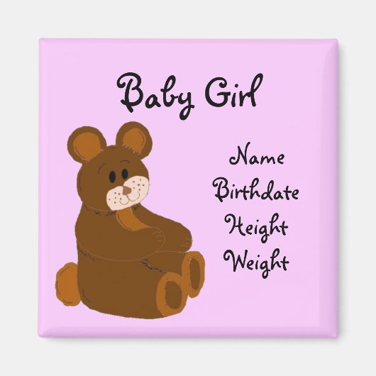Aimant d'annonce de bébé (Devant)
