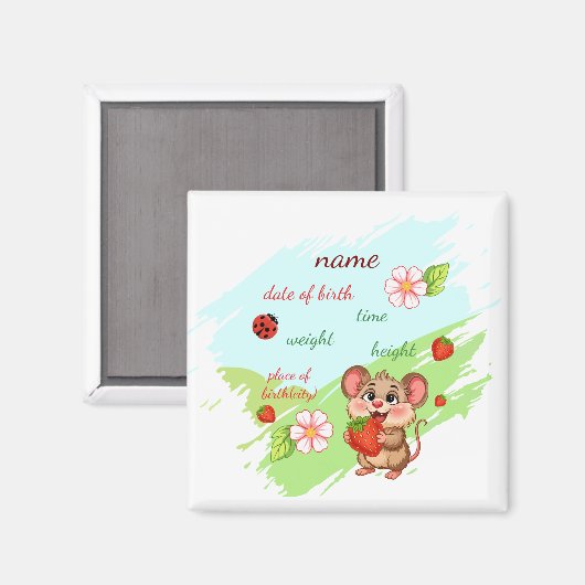 Aimant d'annonce de naissance (Recto/Verso)