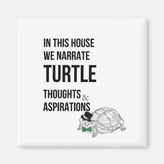 Aimant DANS CETTE MAISON Funny TURTLE les amoureux citent (Devant)