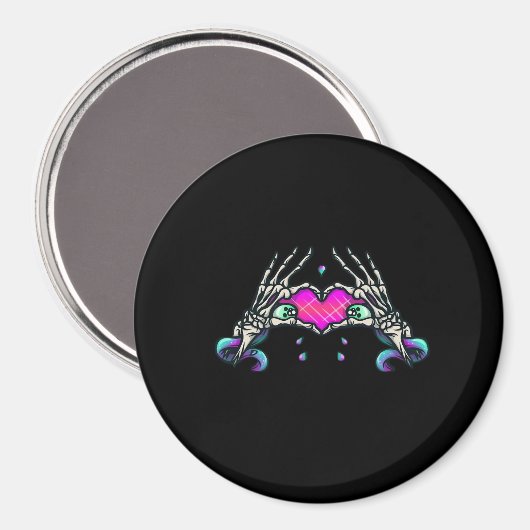 Aimant Dans la mort - Squelette Mains de coeur (Recto/Verso)