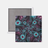 Aimant Dans la profondeur Bleu rose Abstrait Fractal Art (Recto/Verso)