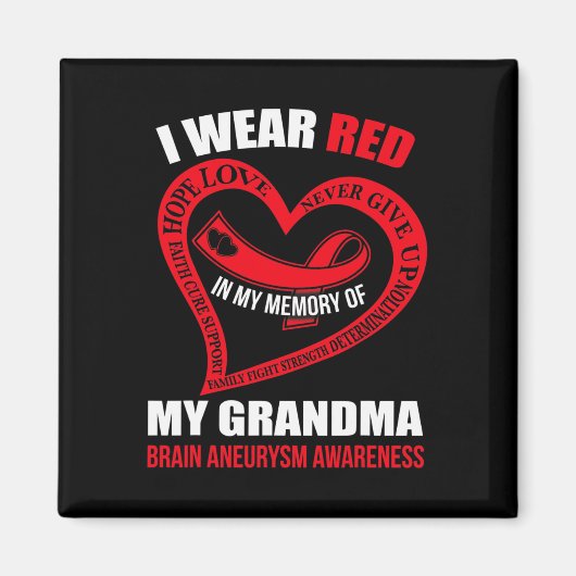 Aimant Dans ma mémoire de ma grand-mère BRAIN ANEURYSM AW (Devant)
