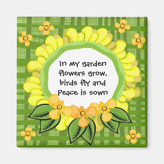 Aimant Dans mon jardin... Carré magnétique (Devant)