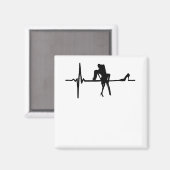 Aimant Danse Coeur Beat avec Stiletto Elle (Recto/Verso)