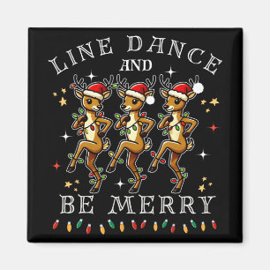 Aimant Danse en ligne des rennes et joyeux Noël festif