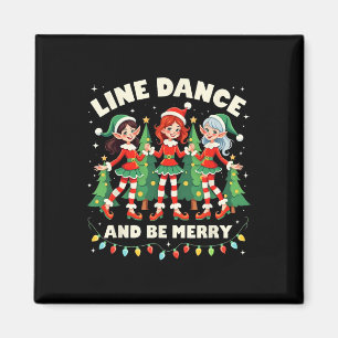 Aimant Danse en ligne et joyeux Noël, danseurs elfes mign
