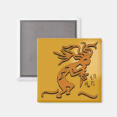 Aimant Danse Kokopelli Merry Maker Musicien (Recto/Verso)