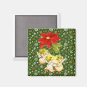 Aimant Danser des anges bébé avec des flocons de neige su (Recto/Verso)