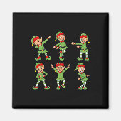 Aimant Danser Elf Christmas Dance Challenge Garçons Fille (Devant)