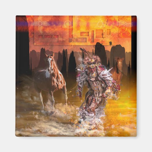 Aimant Danseur amérindien "ROLLING THUNDER" (Devant)