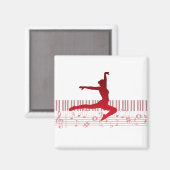 Aimant Danseur de ballet sur un clavier (Recto/Verso)