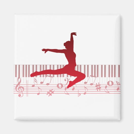 Aimant Danseur de ballet sur un clavier (Devant)