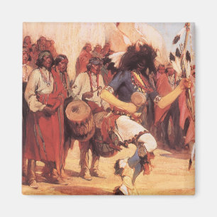 Aimant Danseur de bison des Amérindiens vintage par Cassi